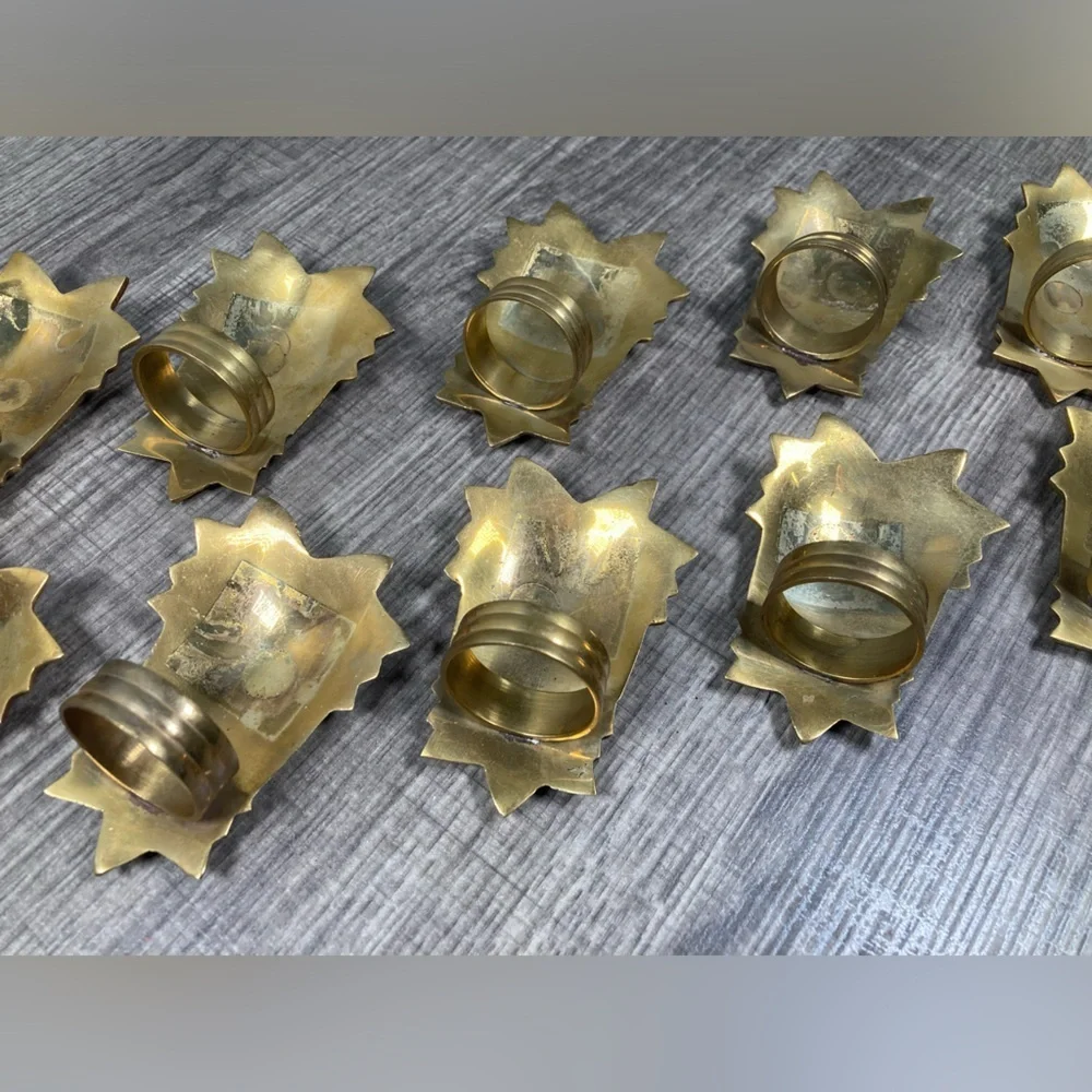 10 - Solid Brass Pineapple Napkin Rings Southern Hospitality
